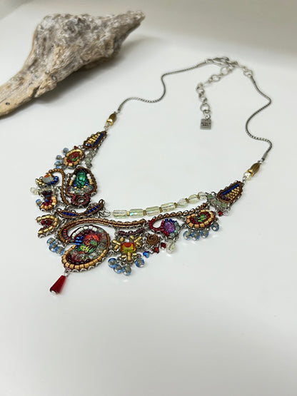 Collier Cristal de verre-Métaux Antique Fabriqué en Israël C3423 AyalaBAR