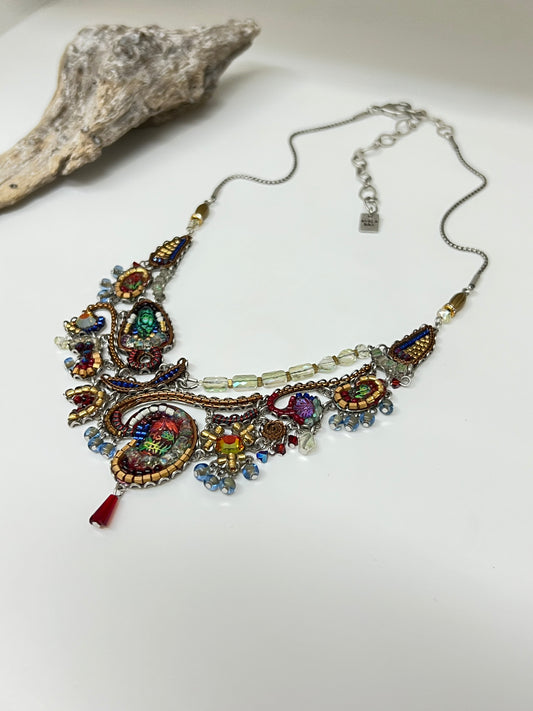 Collier Cristal de verre-Métaux Antique Fabriqué en Israël C3423 AyalaBAR