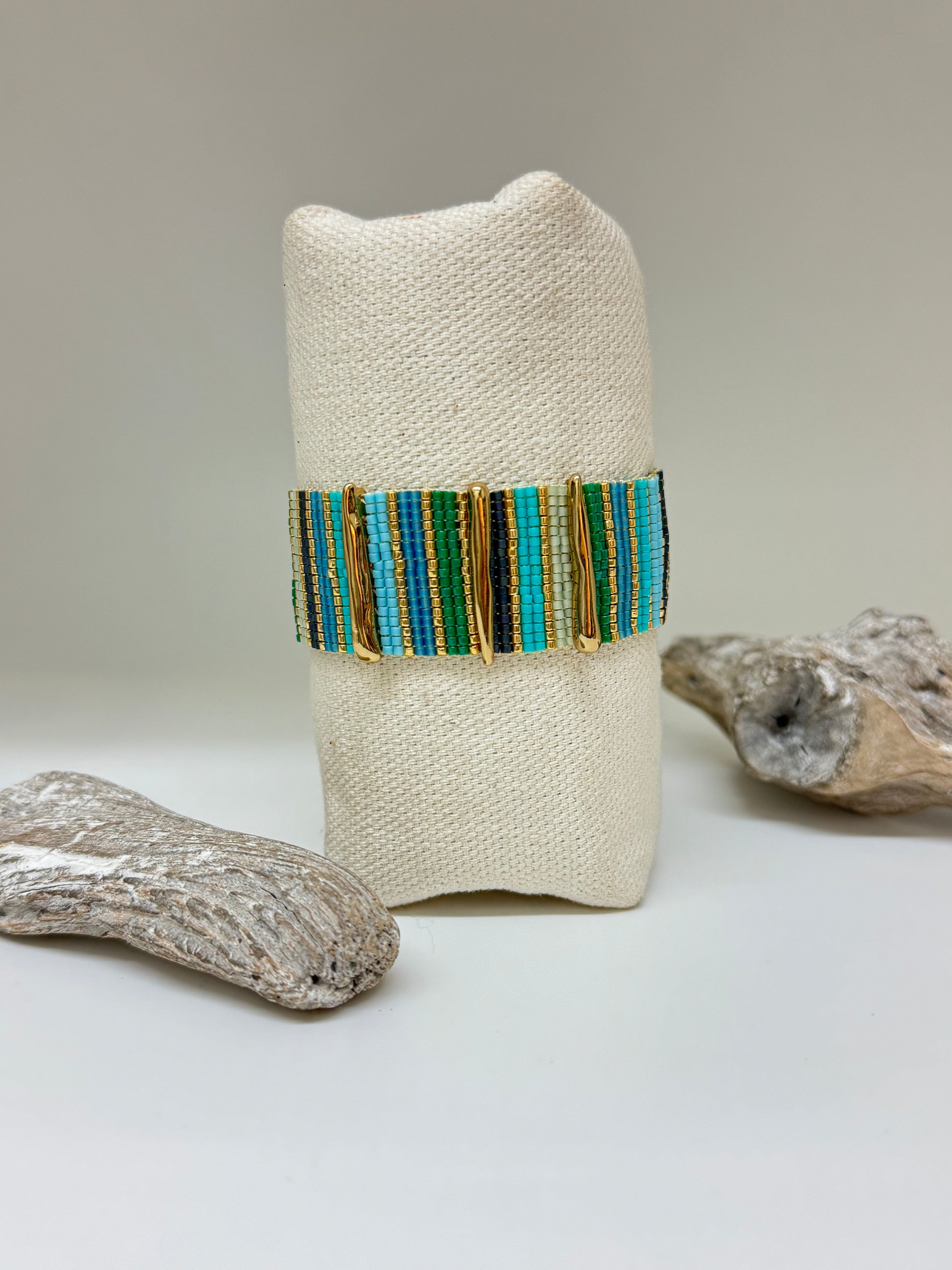Bracelet Melted Bar Artisanal Perle Japonaise Miyuki Fait en Colombie 112-12970