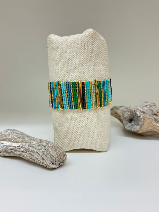 Bracelet Melted Bar Artisanal Perle Japonaise Miyuki Fait en Colombie 112-12970