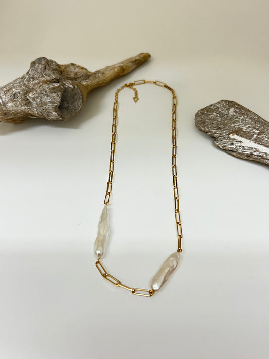 Collier chaîne "paper clip" Doré Maksym  Montréal COLPCJ Maksym