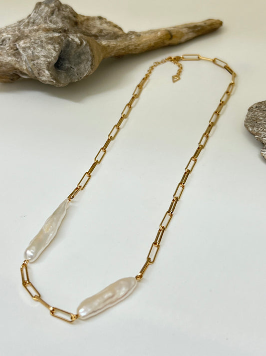 Collier chaîne "paper clip" Doré Maksym  Montréal COLPCJ Maksym