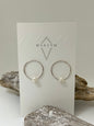Boucles d'oreilles cercles + perles blanches // Argent Fait main à Montréal Maksym joaillerie bogcheva