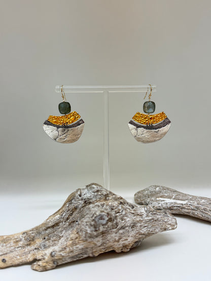 Boucles Cast Argent 925 et Or fait main en Ontario Chime Air & Earth Design Chime