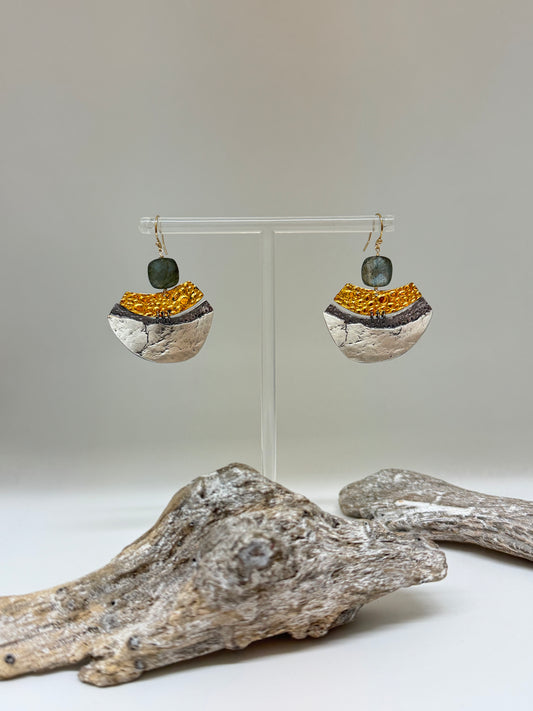 Boucles Cast Argent 925 et Or fait main en Ontario Chime Air & Earth Design Chime