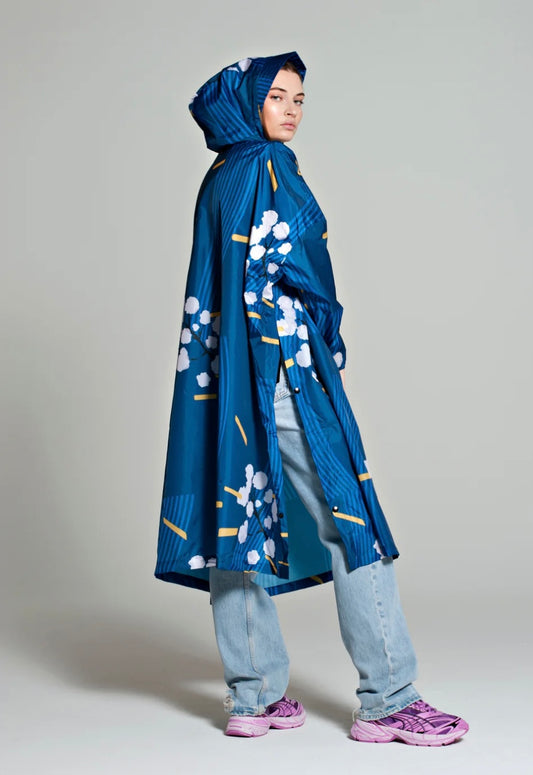 Japanese Blossom poncho 100% Polyester recyclé