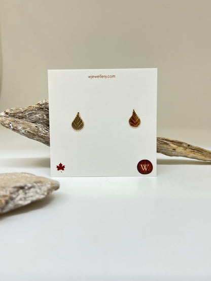 Boucles d'oreille Feuille Or 14 carats we42yg W Jewellery Outaouais