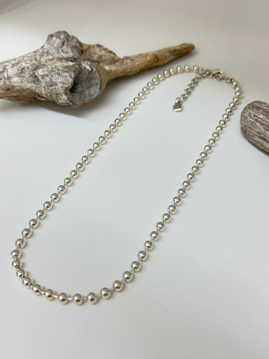 Collier chaîne à perles Argent Fabriqué par des Artisans d'Espagne