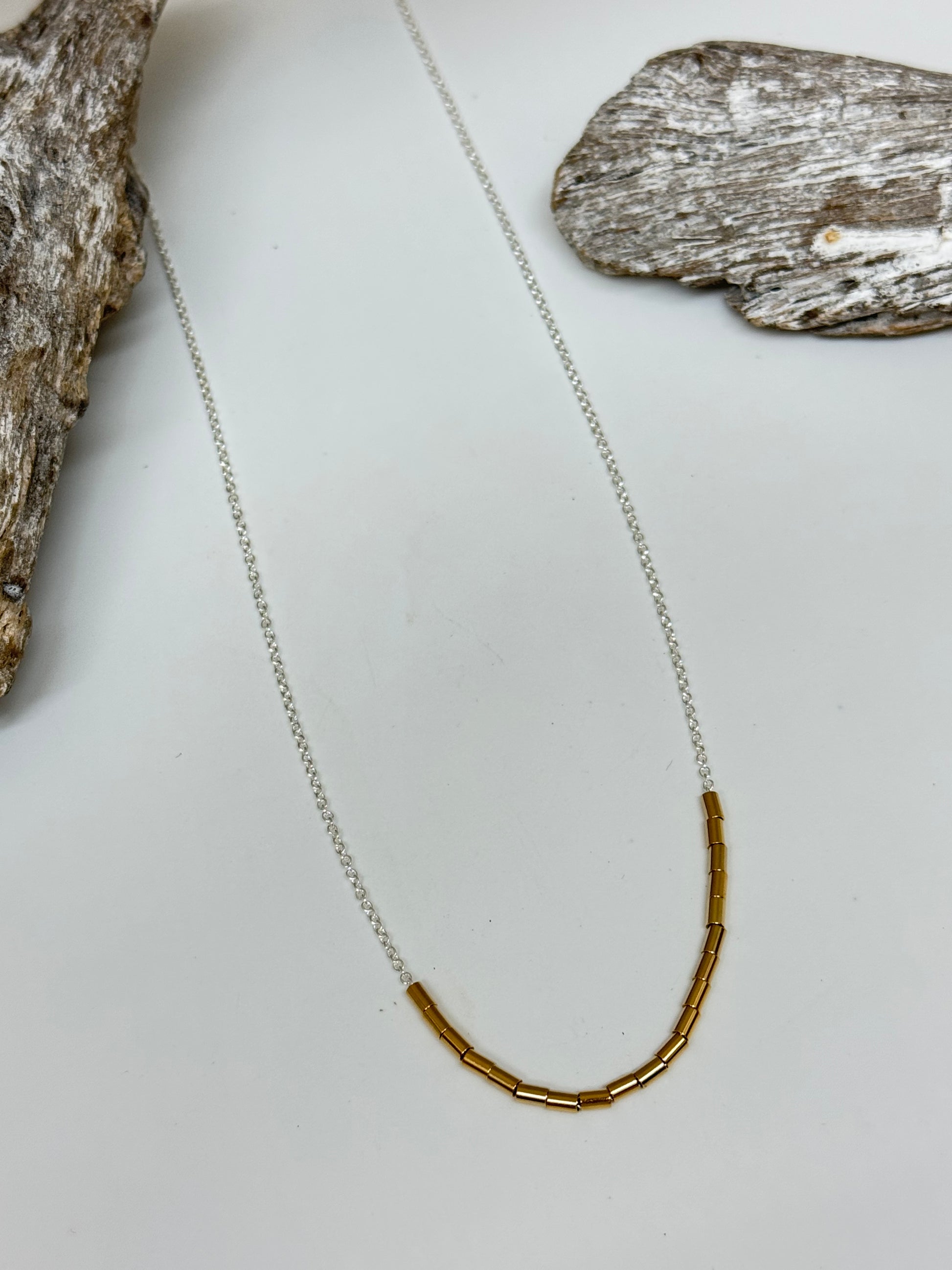 Collier chaine + tubes // 2 tons Maksym Montréal Maksym COLCHT