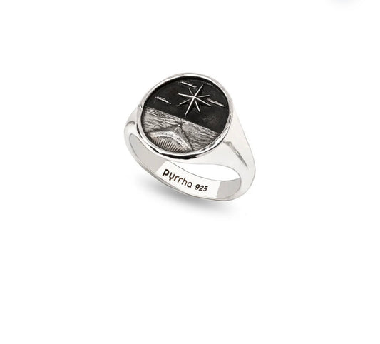 Chevalière Étoile du Nord Pyrrha Bague chevalière