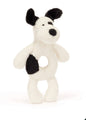 Hochet anneau chiot noir et crème timide, peluche dessinée à Londres Jellycat Londres BRR4BCP