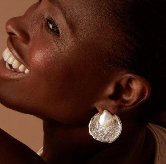 Boucles d'oreilles-Mar Argent fait mains à Montréal Isabelle Kapsaskis Boucles d'oreilles-Mar Argent