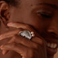 Bague Tierra oxydée et perles Fait mains à Montréal Isabelle Kapsaskis Bague Tierra oxydée et perles