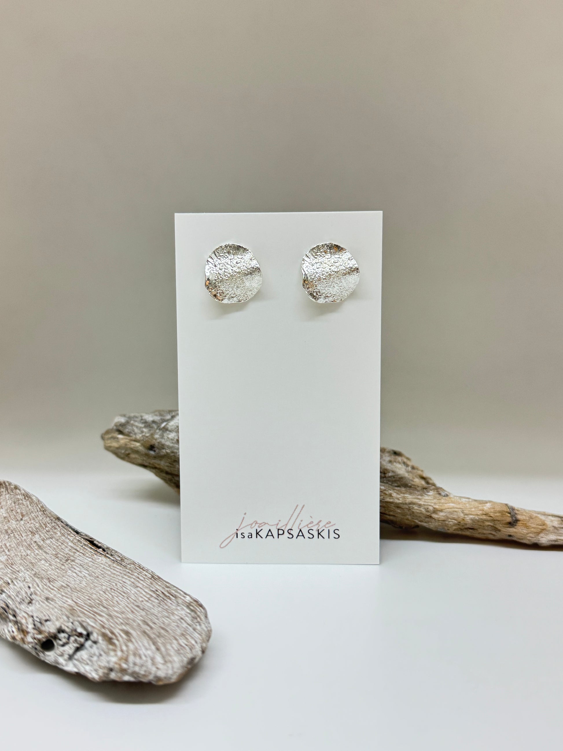 Stud-Mini-Olas-Argent fait mains à Montréal Isabelle Kapsaskis Stud Mini Olas