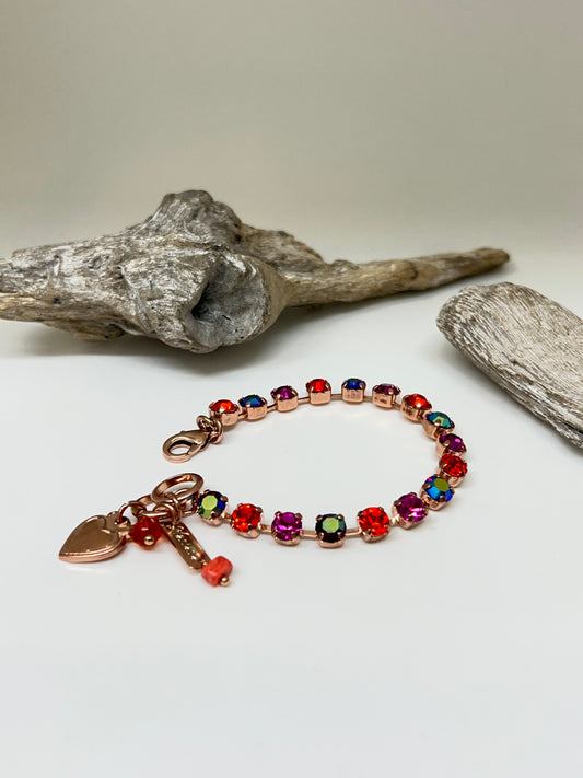 Bracelet en laiton plaqué argent 925 avec Cristal de Swarovski B-4430-1075 Mariana