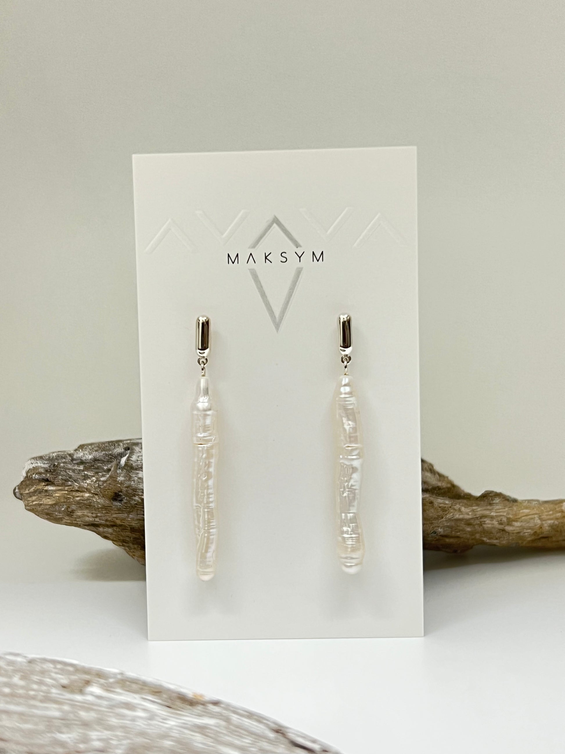 Boucles perles Biwa Fait main à Montréal Maksym BOBIWA 