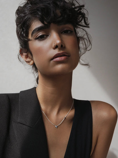 Collier pastille + spinelle Argent 925 Fait main à Montréal Maksym Joaillerie COLPA