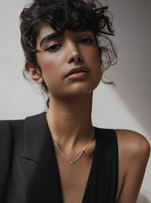 Collier pastille + spinelle Argent 925 Fait main à Montréal Maksym Joaillerie COLPA