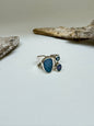 Bague Argent 925 deux Opal de feu et topaz bleu Dessiné par Carole Morand de Montréal Opal de feu