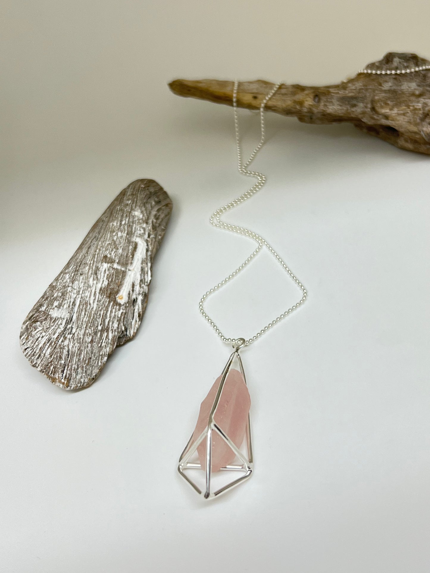 Collier Lumia Quartz rose et Argent  Saraswati Lumia N-LUSQR