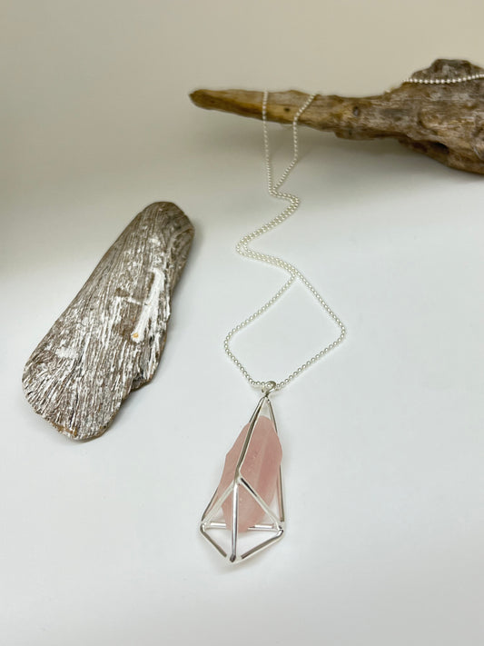 Collier Lumia Quartz rose et Argent  Saraswati Lumia N-LUSQR