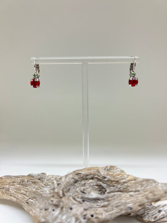 Boucles en laiton plaqué Argent avec Cristaux de Swarovski  Mariana e-1035