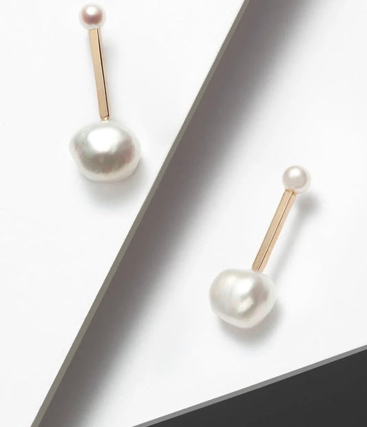 Alma or boucles d'oreilles perles d'eau