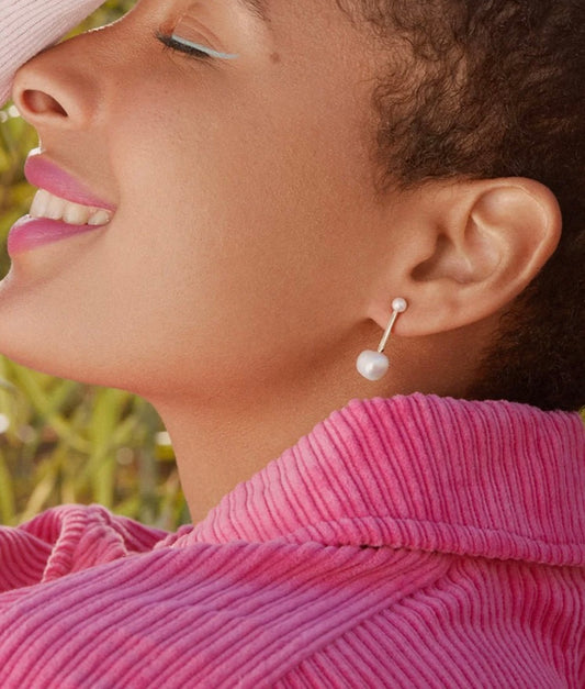 Alma or boucles d'oreilles perles d'eau
