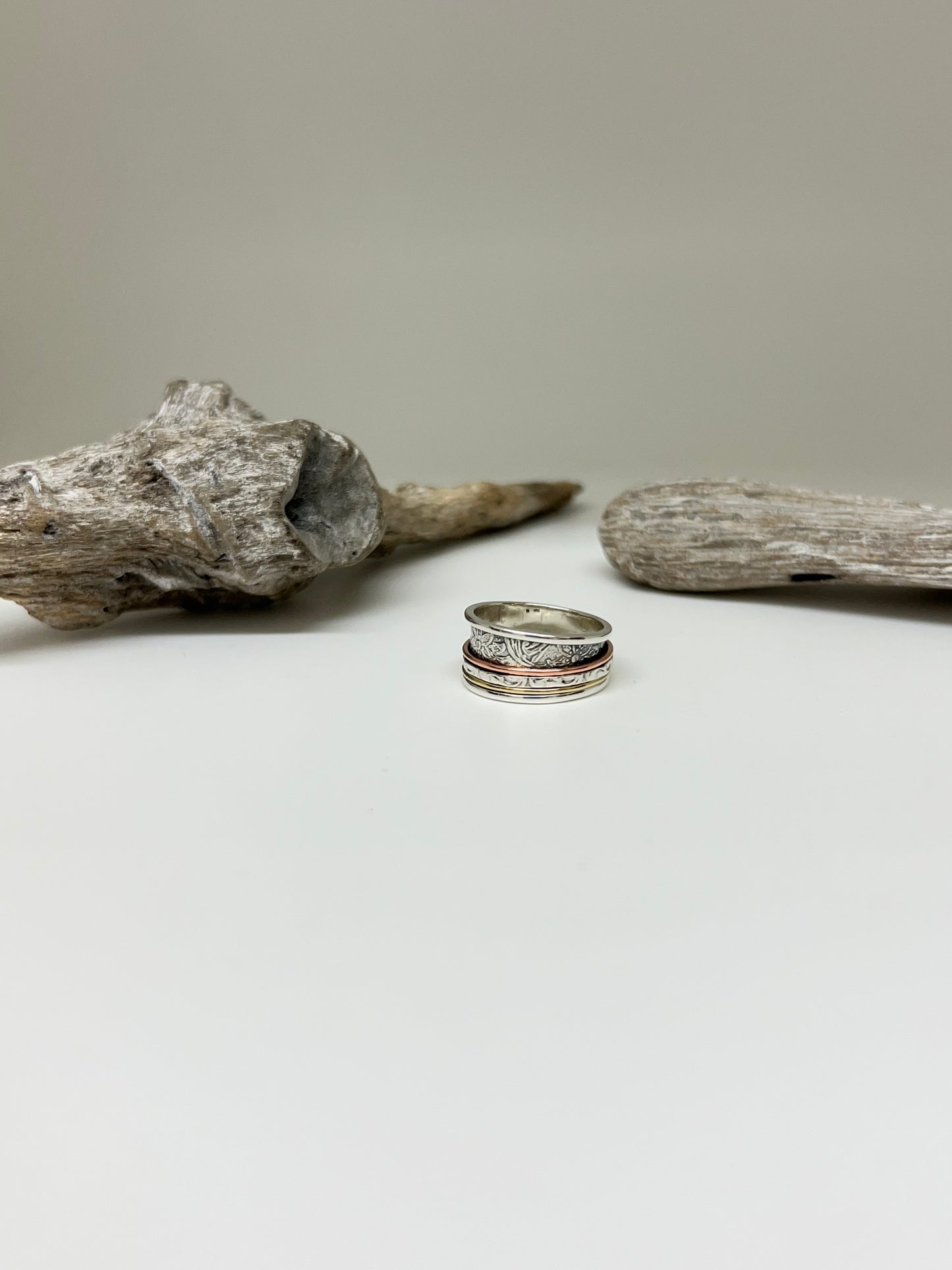 Bague de méditation Argent 925 laiton et cuivre