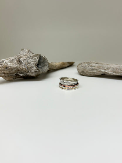 Bague de méditation Argent 925 laiton et cuivre