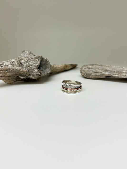 Bague de méditation Argent 925 laiton et cuivre