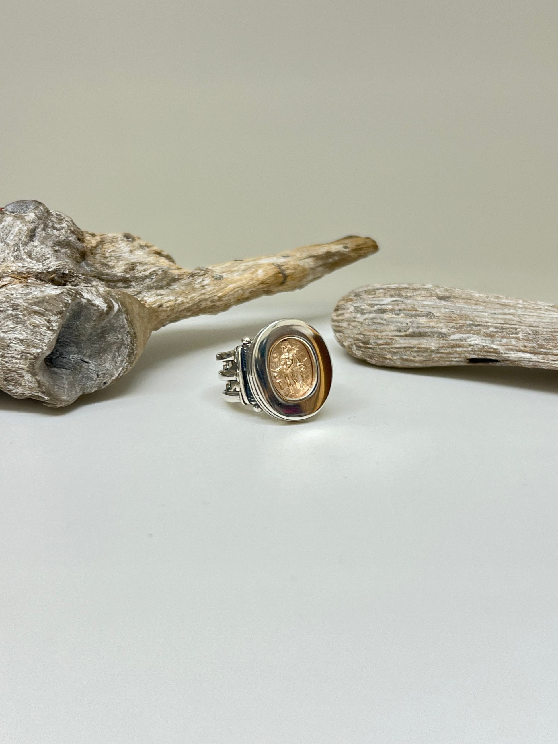 Bague Hermes Argent 925 Fait à Kamouraska Pierre Brouillette - Planas bijoux BA25V