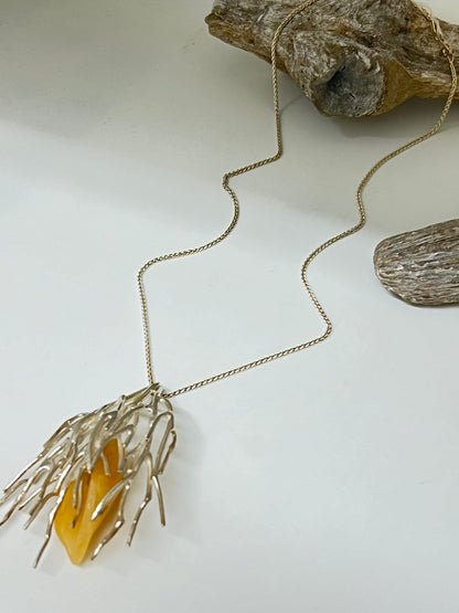 Pendentif motif Brindille Argent 925 Fait main à Montréal