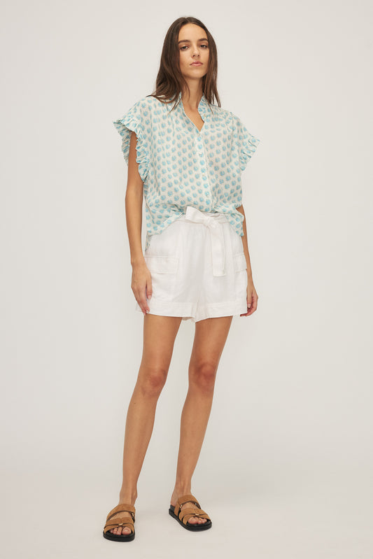 Blouse Jolyan 100% coton dessiné à Montréal matière naturelle Mélissa Nepton Jolyan blouse SP256485CV