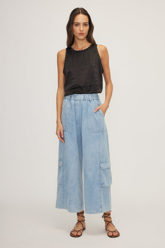 Pantalon Silvestre dessiné à Montréal Mélissa Nepton Pantalon Silvestre Mélissa Nepton SP254637DE BLU