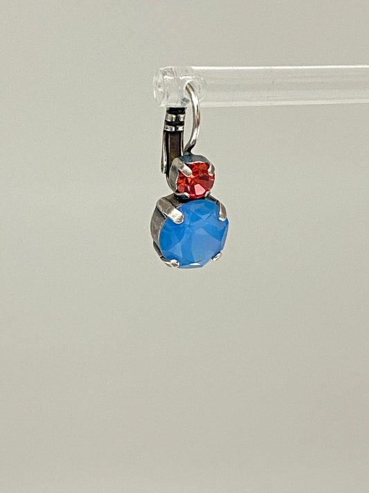 Boucles en laiton plaqué Argent avec Cristal de Swarovski e-1062 Mariana