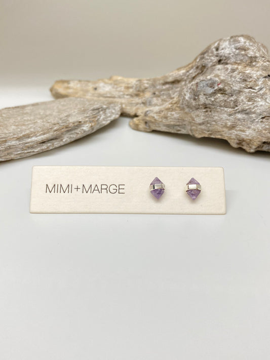 Boucles Améthyste Argent 925 Fait main à Vancouver Mimi Marge Améthyste