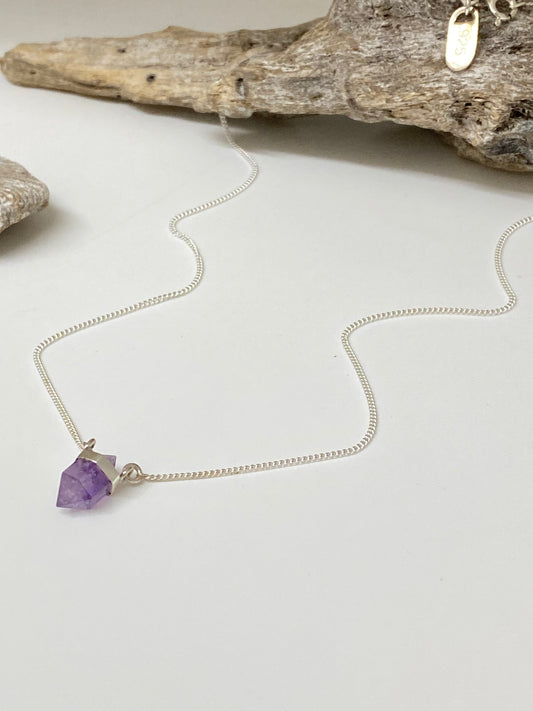 Collier Argent 925 et Améthyste Dessiné à Vancouver Mimi Marge