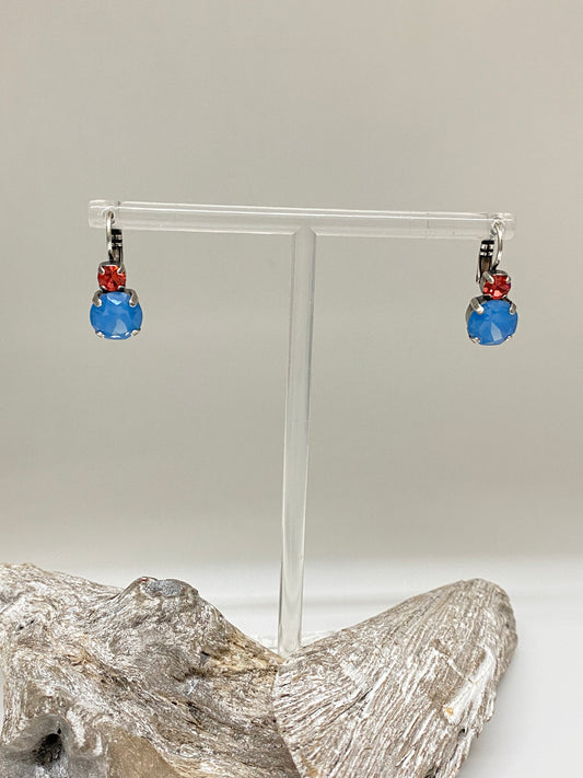Boucles en laiton plaqué Argent avec Cristal de Swarovski e-1062 Mariana
