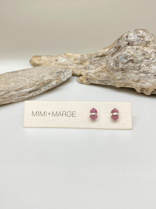 Boucles Tourmaline Argent 925 Dessinée à Vancouver Mimi Marge Tourmaline