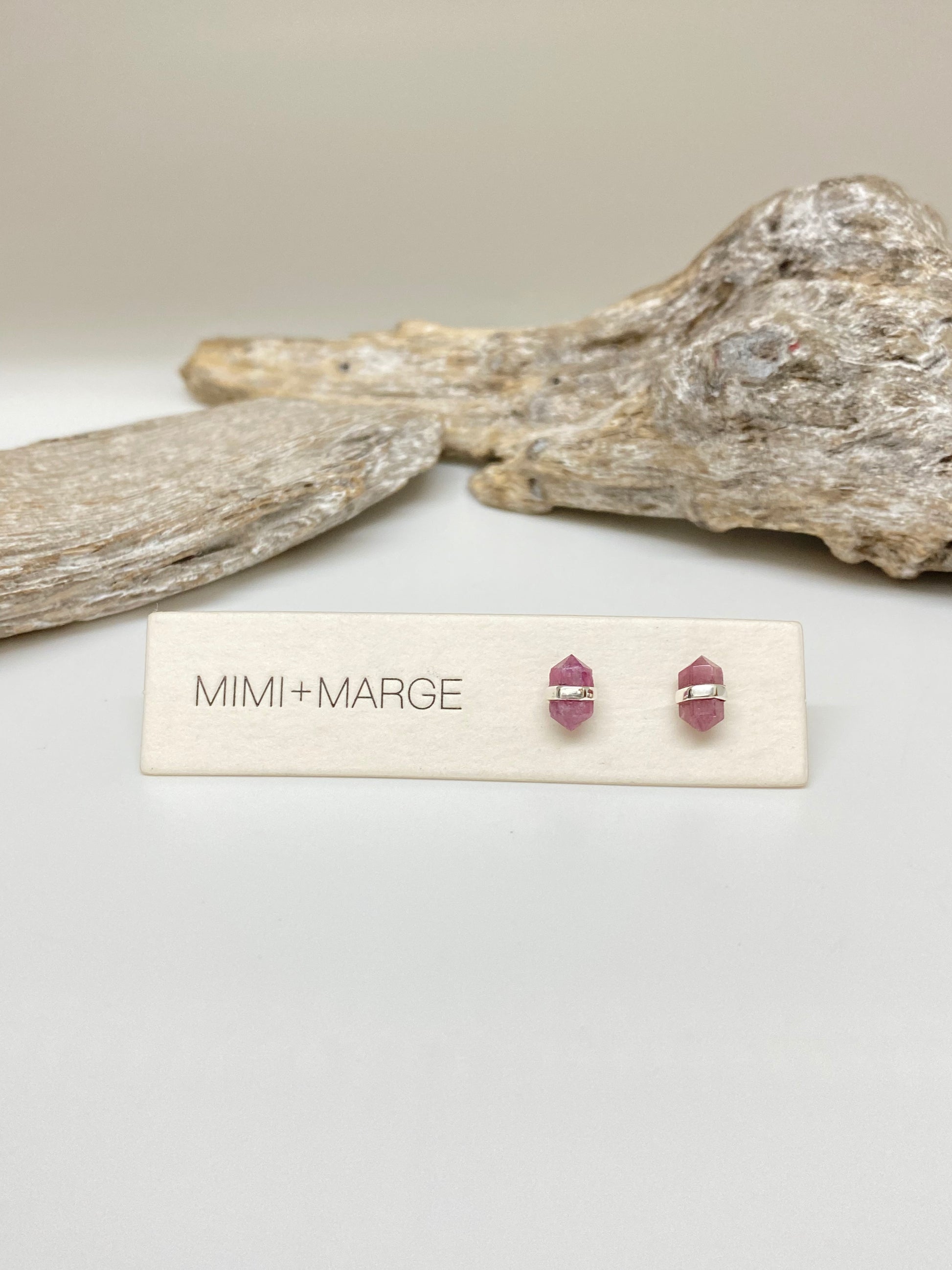Boucles Tourmaline Argent 925 Dessinée à Vancouver Mimi Marge Tourmaline