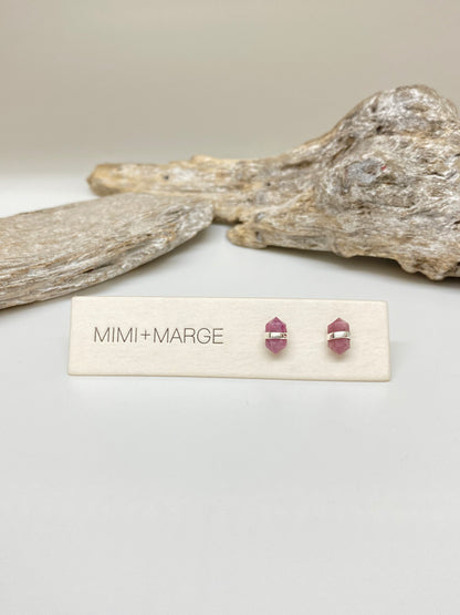 Boucles Tourmaline Argent 925 Dessinée à Vancouver Mimi Marge Tourmaline