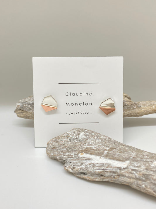 Boucles d'oreilles cuivre et argent Claudine Moncion Montréal E_ASY01 