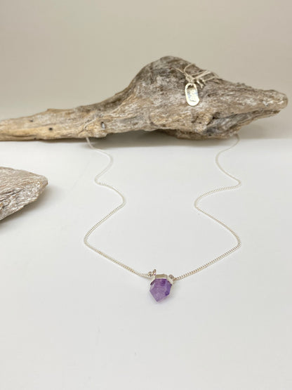 Collier Argent 925 et Améthyste Dessiné à Vancouver Mimi Marge