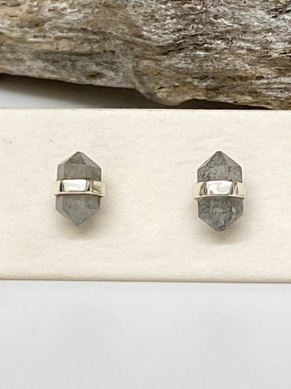 Boucles Labradorite Argent 925 Fait main à Vancouver Mimi Marge Labradorite