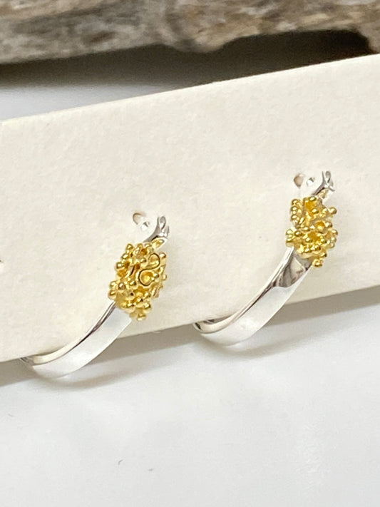 Hoops  Argent 925 et Or 25 carats Fait main à Vancouver Mimi Marge Hoops