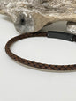 Bracelet Cuir dessiné à Montréal Arz Steel  AS-B287
