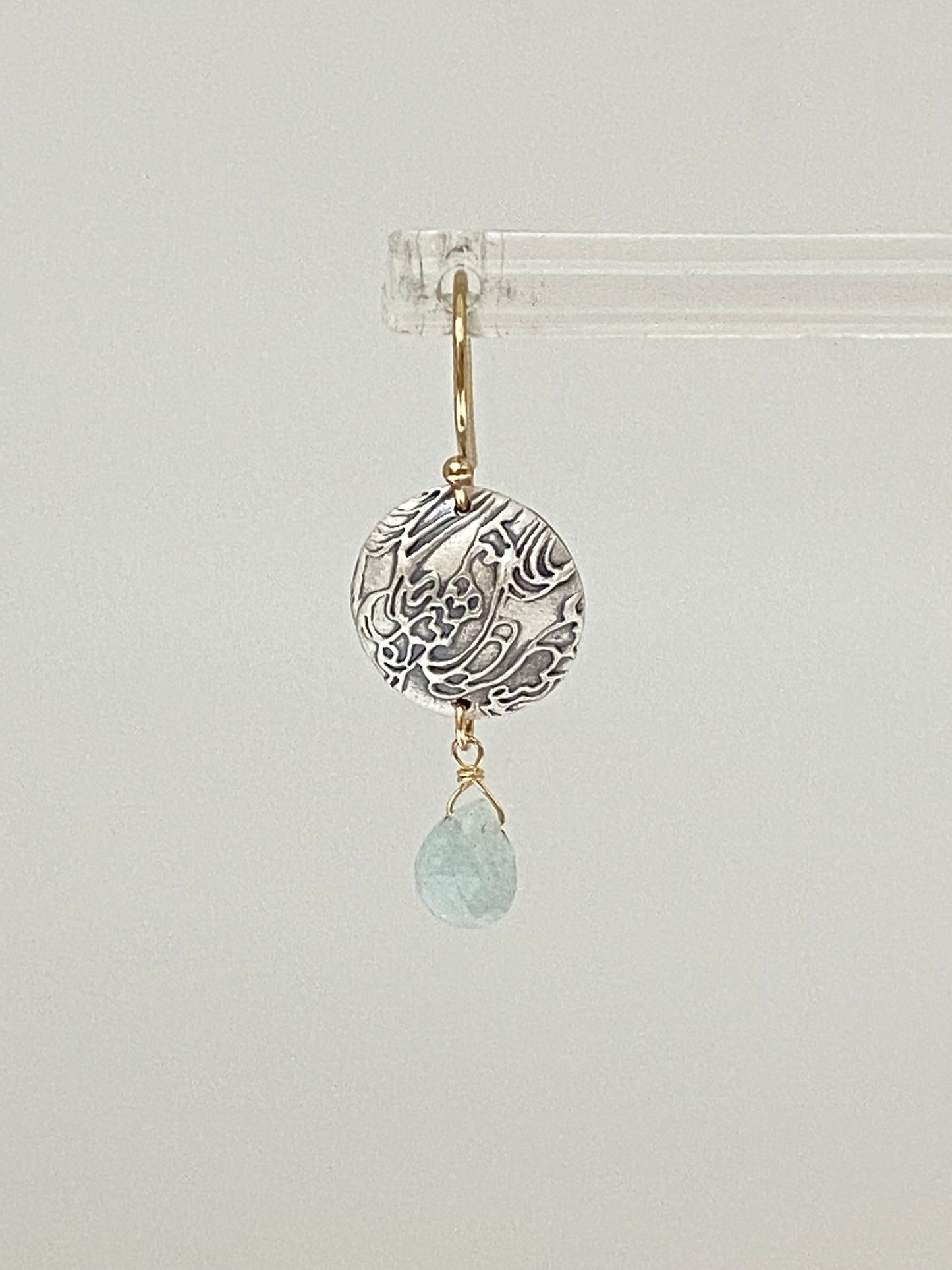 Boucles Dainty 925, aqua-marine fait main en Ontario Dainty Air & Earth Design