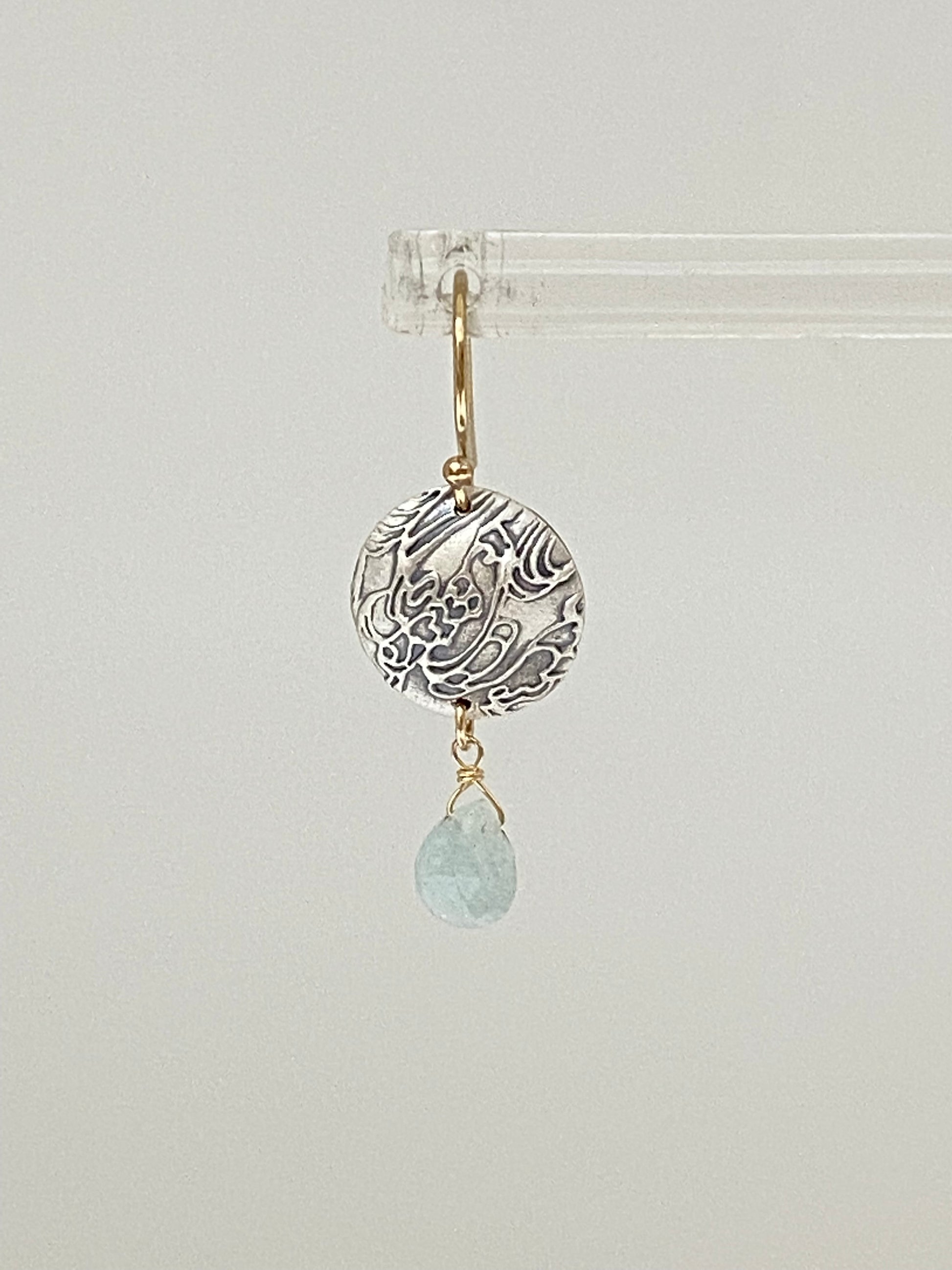 Boucles Dainty 925, aqua-marine fait main en Ontario Dainty Air & Earth Design