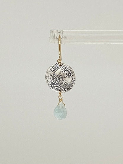 Boucles Dainty 925, aqua-marine fait main en Ontario Dainty Air & Earth Design